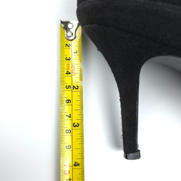 STUART WEITZMAN Knee High Boots Pointed Toe Black Suede Leather 90s Minimal Y2k - Picture 6 of 12